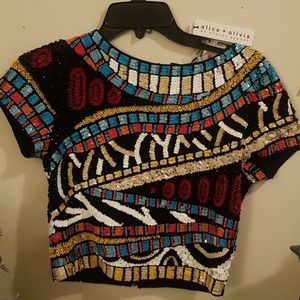 Multi  Color sequin blouse by Alice& Olivia New with Tags